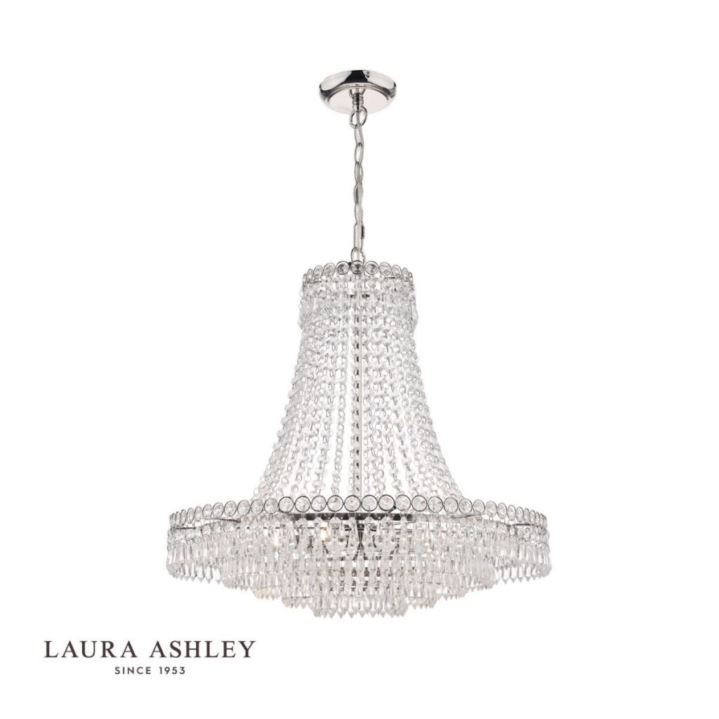 Laura Ashley Vienna Crystal & Antique Brass 5 Light Semi Flush Ceiling Light Radiant Roost